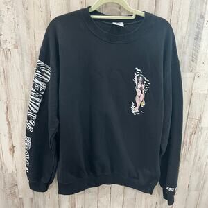 Deadly Doll Jesse Jo Stark Zebra Spellout Crewneck Sweatshirt Women’s Medium
